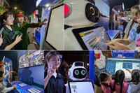 Người dân hào hứng trải nghiệm "Cảnh sát AI" và Kiosk thông minh của Công an Hà Nội tại Hồ Gươm