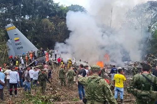 Rơi máy bay vận tải quân sự ở Colombia, nhiều binh sĩ có thể đã thiệt mạng