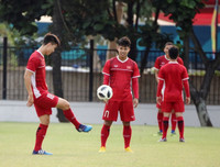 [ẢNH] Olympic Việt Nam sảng khoái cười hết cỡ trước trận quyết đấu Syria