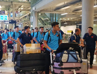Những hình ảnh đầu tiên của U23 Việt Nam sau khi đặt chân đến Thái Lan