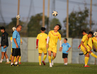 [ẢNH] Mặc áo U23 Việt Nam, nữ phóng viên Hàn Quốc xinh đẹp gây sốt