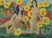 Tranh nude làm mãn nhãn người xem tại triển lãm đầu năm