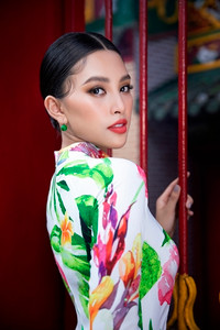 Hoa hậu Tiểu Vy khoe sắc trong trang phục áo dài đón Tết