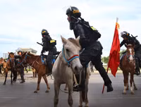 [ẢNH] Thích thú hình ảnh Cảnh sát cơ động kỵ binh diễu hành tại Hà Nội