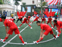 Lễ xuất quân đậm màu sắc của đương kim vô địch THPT Trần Quốc Tuấn