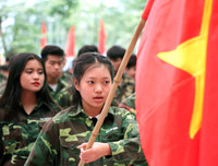 Lễ xuất quân đậm màu sắc của đương kim vô địch THPT Trần Quốc Tuấn