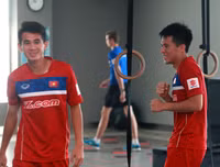 Tuyển thủ U22 Việt Nam rèn cơ bắp trước thềm SEA Games 29