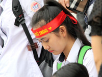 Sắc thái cảm xúc đáng yêu của nữ sinh Hà Nội khi xem penalty