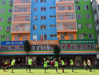 [ẢNH] Đội nắng luyện tập, chờ ngày tranh tài giải bóng đá học sinh Hà Nội 2018