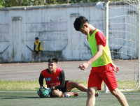 [ẢNH] Khoảnh khắc vỡ òa trên chấm luân lưu của ĐKVĐ Trương Định trước Hoài Đức A