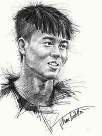 Chân dung thần tượng U23 Việt Nam qua những bức họa tuyệt đẹp