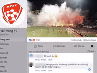 [ẢNH] Trận Hà Nội - Hải Phòng gián đoạn vì pháo sáng của cổ động viên quá khích