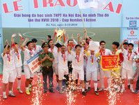 [ẢNH] THPT Trương Định lên ngôi vô địch sau loạt luân lưu nghẹt thở