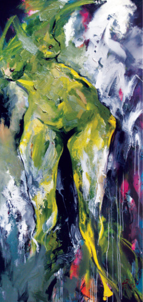 DOÃN HOÀNG LÂM - “Thân thế” - 200 x 95cm - Sơn dầu trên toan - 2020