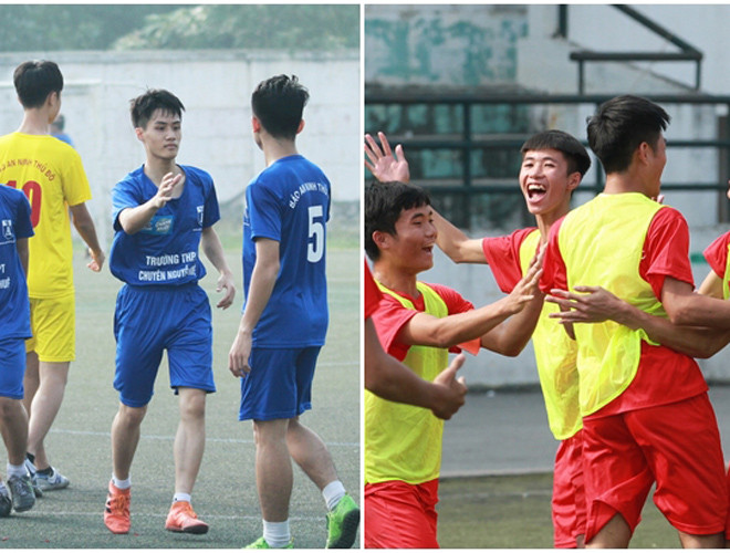 THPT chuyên Nguyễn Huệ - THPT Ngô Sỹ Liên Với nhiều CĐV, đây là trận “chung kết sớm” vì cả 2 đều đang chơi rất thuyết phục. THPT chuyên Nguyễn Huệ thắng THPT Đoàn Thị Điểm 2-1 để vào vòng 1/8, trong khi THPT Ngô Sỹ Liên còn ấn tượng hơn với việc hạ THPT Chu Văn An tới 4-0. Đây hứa hẹn sẽ là bữa tiệc của bóng đá tấn công. THPT chuyên Nguyễn Huệ - THPT Ngô Sỹ Liên Với nhiều CĐV, đây là trận “chung kết sớm” vì cả 2 đều đang chơi rất thuyết phục. THPT chuyên Nguyễn Huệ thắng THPT Đoàn Thị Điểm 2-1 để vào vòng 1/8, trong khi THPT Ngô Sỹ Liên còn ấn tượng hơn với việc hạ THPT Chu Văn An tới 4-0. Đây hứa hẹn sẽ là bữa tiệc của bóng đá tấn công.