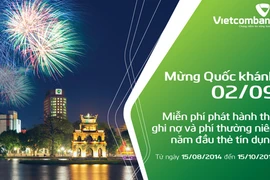 Vietcombank miễn phí phát hành thẻ ghi nợ nhân dịp Quốc khánh