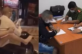 Đôi nam nữ điều khiển xe máy bằng... chân bị phạt 9,2 triệu đồng