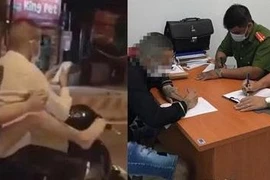 Đôi nam nữ điều khiển xe máy bằng... chân bị phạt 9,2 triệu đồng