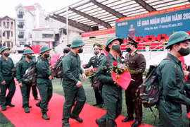 Giám đốc Công an Hà Nội dự lễ giao nhận quân năm 2021 tại quận Đống Đa 