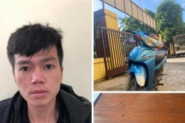 Người dân và lực lượng Công an bắt quả tang đối tượng đang phá khóa xe máy