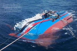 Quảng Ngãi: Nỗ lực cứu tàu cá bị tàu hàng đâm chìm trên biển