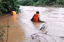 Tìm kiếm người đàn ông bị nước lũ cuốn trôi