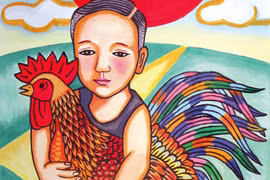 Con gà của tôi trên đồi mộng mơ