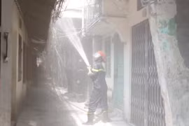 Đội Cảnh sát PC&CC số 1 diễn tập phương án chữa cháy