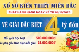Cơ hội trúng bộ Giải đặc biệt 4 tỷ 300 triệu đồng với Xổ số kiến thiết miền Bắc