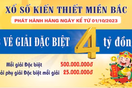 Cơ hội trúng bộ Giải đặc biệt 4 tỷ 300 triệu đồng với Xổ số kiến thiết miền Bắc