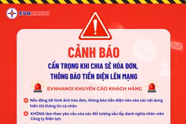 EVNHANOI khuyến cáo cẩn trọng khi chia sẻ hóa đơn, thông báo tiền điện lên mạng