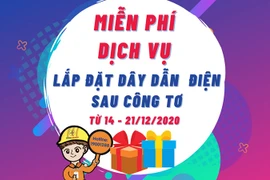 Điện lực Thủ đô: Miễn phí dịch vụ lắp đặt dây dẫn điện sau công tơ trong tháng Tri ân khách hàng năm 2020