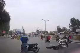 Đi trộm cắp tài sản, một thanh niên bị đánh gục trên tay lái khi bỏ chạy