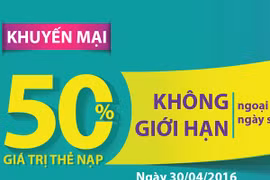 Nạp thẻ Vietel dịp nghỉ lễ 30-4, nhiều khuyến mại hấp dẫn