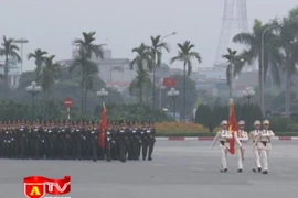 Clip hình ảnh duyệt đội ngũ tại lễ xuất quân bảo vệ Đại hội Đảng toàn quốc lần thứ XII