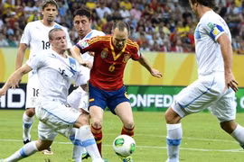 Đội tuyển Tây Ban Nha thể hiện sức mạnh