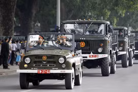 Diễn tập hộ tống linh cữu Đại tướng Võ Nguyên Giáp