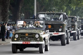 Diễn tập hộ tống linh cữu Đại tướng Võ Nguyên Giáp