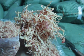 Phát hiện 38 bao tải chứa mực khô xé, có mùi khét như cao su