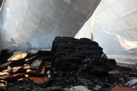 Cháy lớn xưởng xay bột gỗ, công nhân bỏ chạy tán loạn