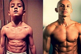 Bé trai 8 tuổi nổi tiếng với cơ thể “6 múi”