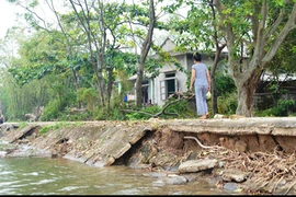 Sạt lở đe dọa hàng chục hộ dân cù lao Bắc Phước