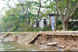 Sạt lở đe dọa hàng chục hộ dân cù lao Bắc Phước