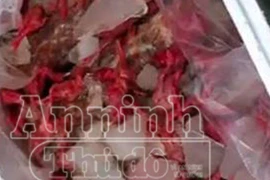 Phát hiện xe khách chở gà đông lạnh Trung Quốc bốc mùi thối
