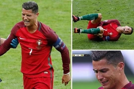Cận cảnh Ronaldo khóc trong đau đớn, rời sân vì chấn thương