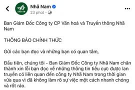 Công ty CP Văn hoá và Truyền thông Nhã Nam gửi lời xin lỗi bạn đọc “vì những thông tin tiêu cực lan truyền”