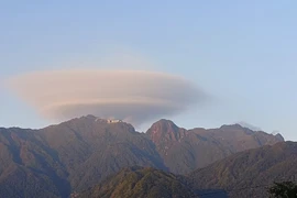 Đám mây "đĩa bay" kỳ lạ bất ngờ xuất hiện trên đỉnh Fansipan