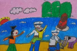 Cháu yêu màu áo hải quân của các chú