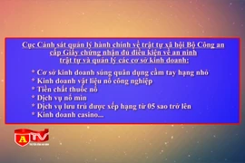 Sửa thẩm quyền cấp giấy chứng nhận đủ điều kiện về an ninh, trật tự
