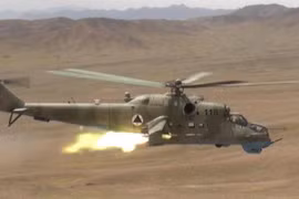 [ẢNH] Mỹ lập tức bắn hạ trực thăng tấn công Mi-35 của Taliban ngay khi nó cất cánh?